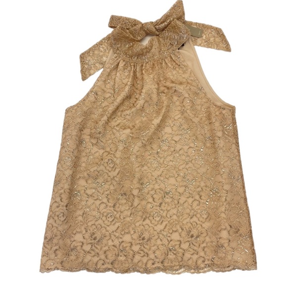 NWT J. Crew Metallic Tie Neck Top XS Nude - Picture 8 of 16